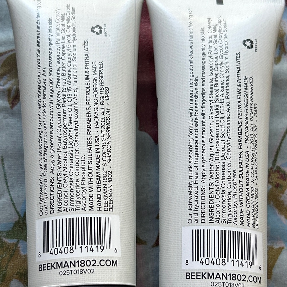 Beekman 1802 Pure Goat Milk Hand Cream DUO 3.4 oz. (FRAGRANCE FREE) - Sealed - Picture 6 of 7